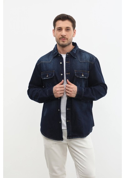 Banny Jeans Erkek Oversize Jean Ceket Lacivert