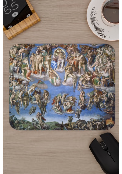 Michelangelo Kıyamet Günü V1 22x18 Gaming Kauçuk Kaymaz Taban Mouse Pad Fare Altlığı