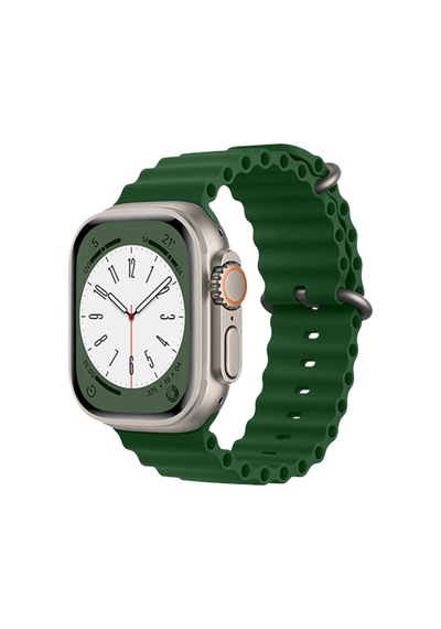 Newface - 353 - Apple Watch Uyumlu 38mm Ocean Kordon - - Csmo-tex - Koyu Yeşil