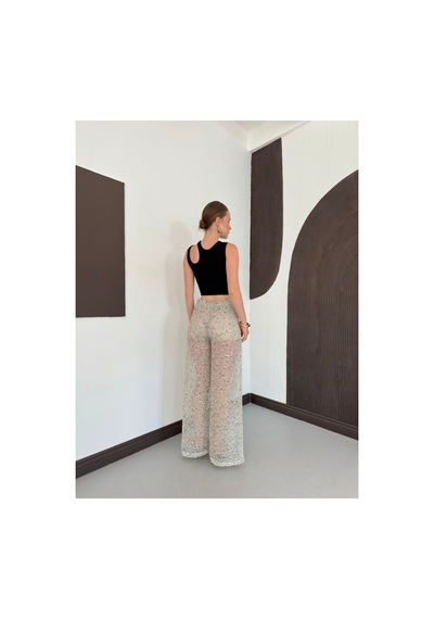 Verymoda Pullu File Pantolon D3134 Taş