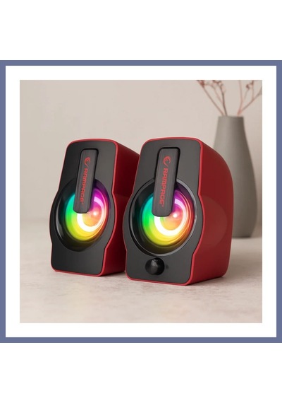 Bezos 2.0 Usb Rgb Işıklı Kırmızı Multimedya Hoparlör Seti 1+1, 12w Dlra