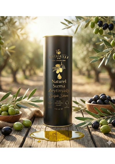 Naturel Sızma Zeytinyağı 750ml Soğuk Sıkım Filtresiz