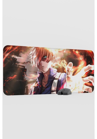 Shoto Todoroki Anime V2 - 90x40 Xxl Gaming Kauçuk Kaymaz Taban Mouse Pad Fare Altlığı
