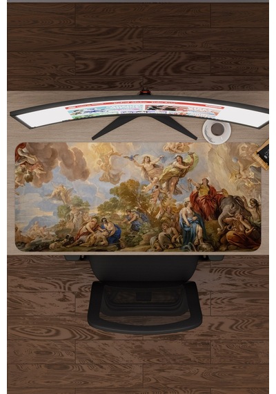 Ortaçağ Sanat Kaymaz Dikişli Kauçuk Oyuncu Mousepad V2 - 90x40 Xxl Gaming Mouse Pad Fare Altlığı