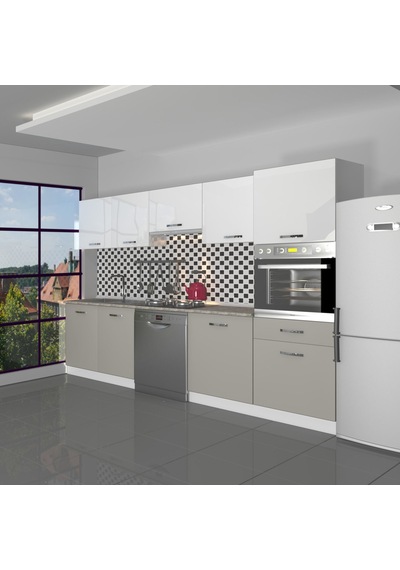 Decoraktiv Elite 280 Ankastre Boy Dolaplı Mdf Hazır Mutfak Dolabı - Tezgah Dahil - Kumtaşı - Beyaz Bej Decoraktiv Elite 280 Ankastre Boy Dolaplı Mdf Hazır Mutfak Dolabı - Tezgah Dahil - Kumtaşı - Beyaz Bej