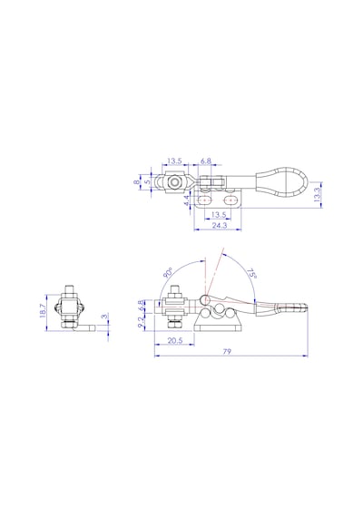 Goodhand Gh-201-l Yatay Geçiş Kelepçesi 27 Kg Kapasiteli Sol El