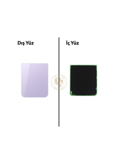 Samsung Galaxy Z Flip 5 Lavanta Renk Arka Kapak Arka Cam Batarya Kapağı Pil Kapağı Lazer Kesim Back Cover Galaxy Z Flip 5 Uyumlu