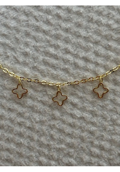 Yonca Charmlı Gold Halhal Çok Renkli