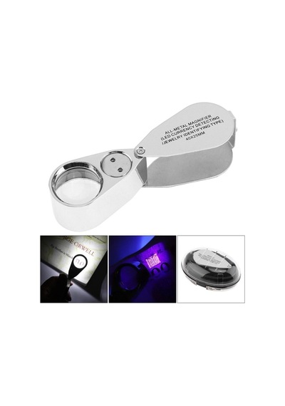 Mini Led Işıklı Büyüteç Full Çelik Büyüteç Lup Mercek Kuyumcu Büyüteci