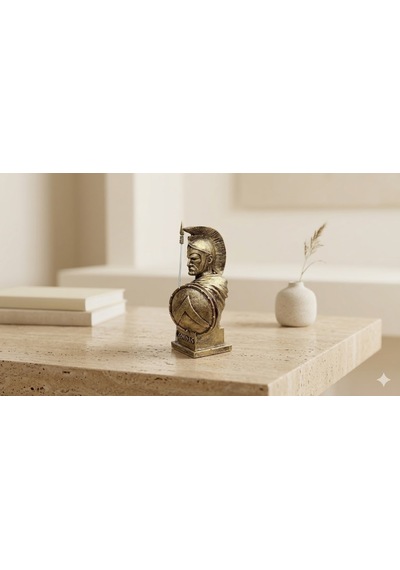 Leonidas Büstü 15 Cm Sparta Kralı Dekoratif Mitolojik Heykel, Tarihi Masaüstü Biblo