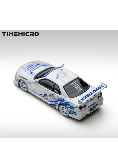 Time Micro 1/64 Skyline Gt-r R34 Drift Flame White 2026 Nightingale
