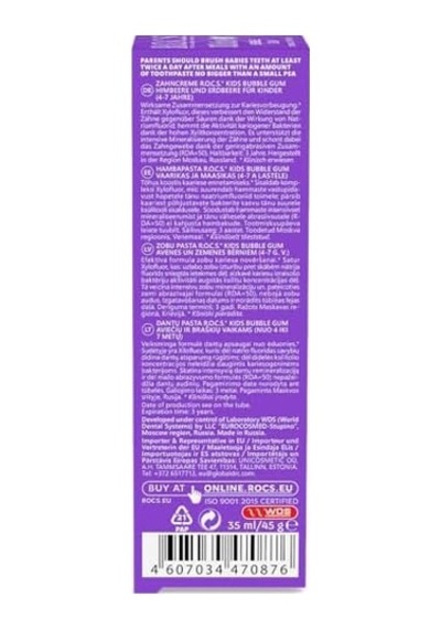 4-7 Yaş Florürsüz Diş Macunu Balon Sakızı Tadında