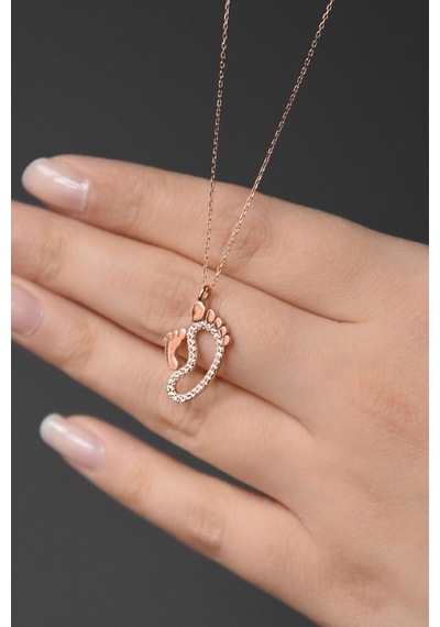 Papatya Silver 925 Ayar Gümüş Rose Kaplama İlk Adım Kolye