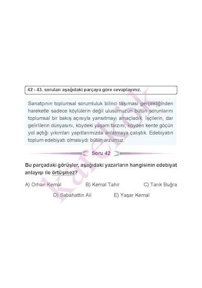11.Sınıf Türk Dili ve Edebiyatı Cep Test -  Karekök Eğitim Yayın