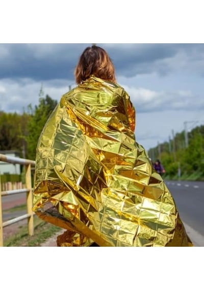 2 Adet Soğuk Ve Sıcak Tutan Çift Taraflı Acil Durum Battaniyesi 130cm X 210cm