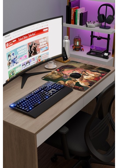 Charlotte Genshin Impact Anime Gacha V5 - 48x40 Xl Gaming Mouse Pad Fare Altlığı