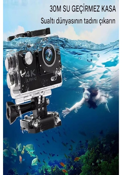 Kask Kamerası 170 Derece 16 Mp 4k Ultra Hd Wifi Aksiyon Kamerası Kumandalı Kamera