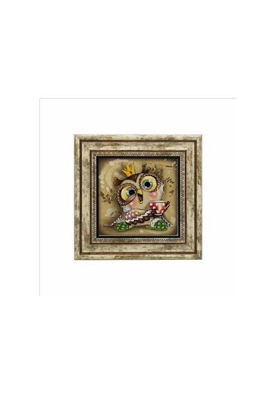Baykuş Baskılı Taş Tablo 25x25 532