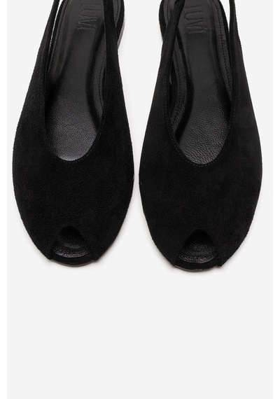Luvishoes Serına Siyah Süet Kadın Sandalet