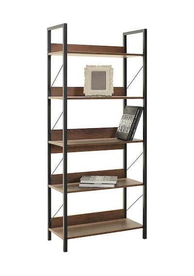 Profile 5 Raflı Kitaplık Koyu Ceviz Oslo Ceviz 73x172x35 Cm Gxyxd