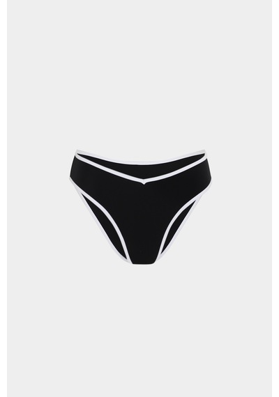 Açelyaokcu Premium Biye Detaylı Hera Fit Kadın Bikini Altı Siyah