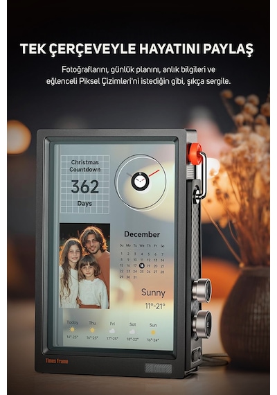 Divoom Times Frame 10.1 Akıllı Kişiselleştirilebilir Dijital Çerçeve, 64gb Siyah