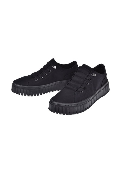 Gamelu Kalın Taban Kadın Spor Ayakkabı Sneaker Ek-canvas-z Siyah