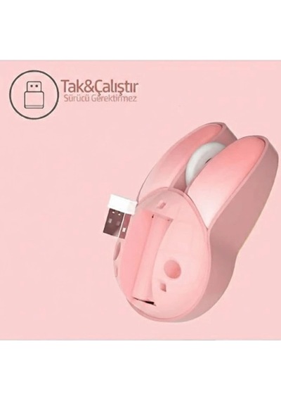 Tavşan Figürlü Kablosuz Mouse Pil Dahil Etiket li 001