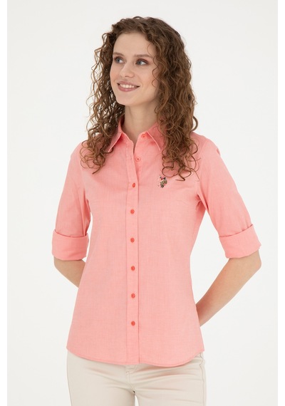 U.s. Polo Assn. Kadın Nar Çiçeği Gömlek Basic 50283987-vr239 Nar