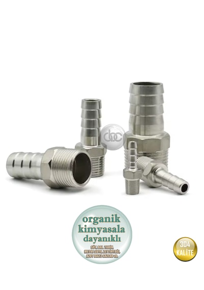Paslanmaz Hortum Rekoru - 2inç Rekor + Kelepçe Set - Krom Çelik Hortum Ucu - 304 Kalite 2''