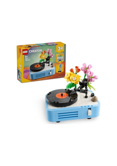 Creator 3 Ü 1 Arada Çiçekli Pikap 31172-8 Yaş Ve Üzeri Kız Ve Erkek Çocuklar Için Radyo Ve Mikrofona Dönüşebilen Yaratıcı Oyuncak Yapım Seti, Müzik Oyuncakları Yaratıcı Hediye Fikri 366 Parça
