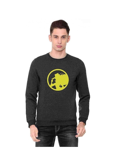 Carmen Sandiego Logo Blue Side Baskılı Füme Erkek Sweat