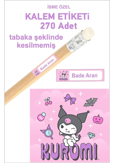 Öğrenci Etiketi Isimli Kuromi Okul Kalem Etiketi Kalem Sticker 4