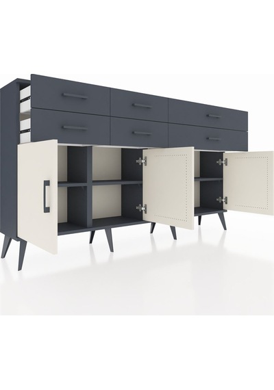 Arges Konsol 3 Raflı 6 Çekmeceli 4 Kapaklı 176x30x99 Antrasit-aytaşı/antrasit Aytası/antrasıt - Antrasıt Arges Konsol 3 Raflı 6 Çekmeceli 4 Kapaklı 176x30x99 Antrasit-aytaşı/antrasit Aytası/antrasıt - Antrasıt