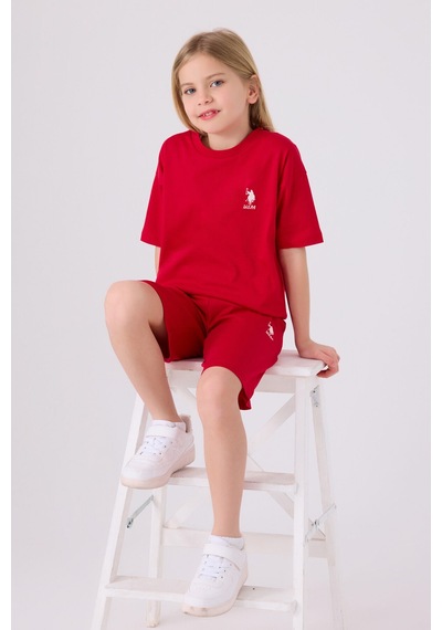 U.S. Polo Assn. U.s. Polo Assn Kız Çocuk Kırmızı Bermuda Takım 5274-43838 Kırmızı