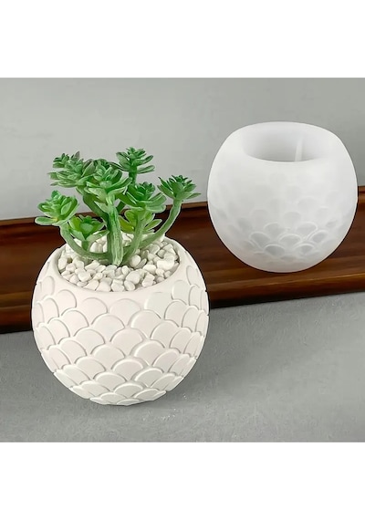 Desenli Saksı Silikon Kalıp No:2 S940