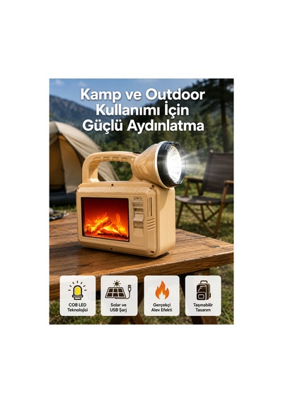 Alev Efektli Güneş Enerjili Lamba Su Geçirmez Renk Renk