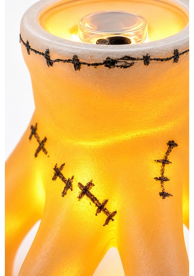 Halloween Cadılar Bayramı Işıklı El Dekoru Dikiş Detaylı Turuncu Led El Süsü 8 Cm Masa Oda Süsü Renkli