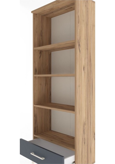 Arges Dolap 4 Raflı Tek Çekmeceli 60x30x163 Çam-antrasit Atlas Çam