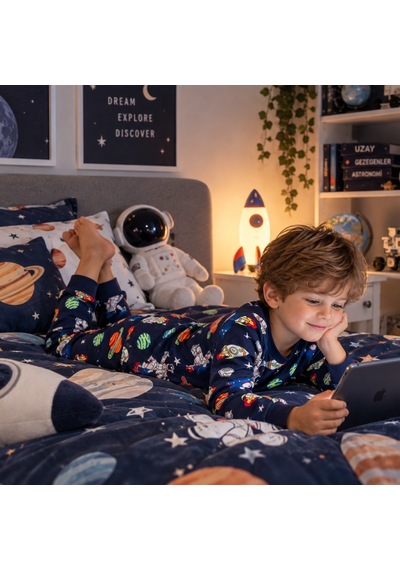 Hukids Uzay Pijama Takımı Lacivert