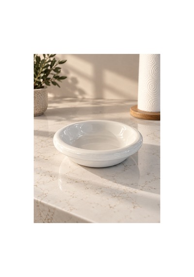 Krem Donut Seramik Yemek Tabağı 21,5 Cm Krem - 857420488 Krem