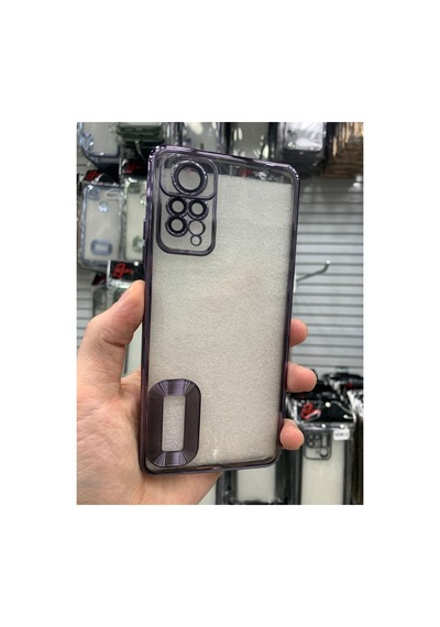Xiaomi Redmi Note 11 Pro Kamera Lens Korumalı Şeffaf Yumuşak Silikon Telefon Kılıfı Kapak Mor
