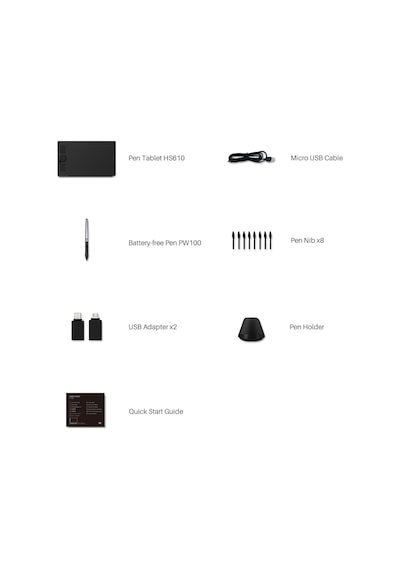 Huion HS610 10 x 6.25" Grafik Tablet