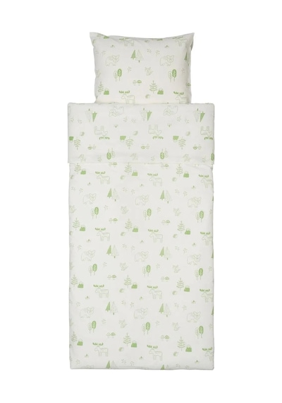 Ikea Barndrom Tek Kişilik Nevresim Takımı 150 X 200 Cm Beyaz - Açık Yeşil Çok Renkli