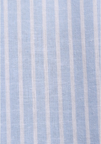 Colin's Colins Boyfriend Fit Shirt Neck Çizgili Kadın Mavi Uzun Kol Gömlek Cl1079513 Q1.v2 Lbl Açık Mavi
