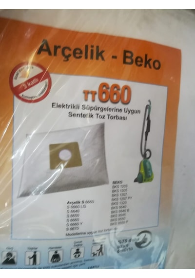 Arçelik Uyumlu S6660-s-6640-s6650-s6660-s-6660y-s6670 5li Bez Torba