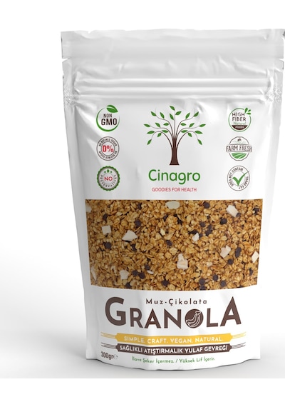Cinagro Goodies Muz Çikolata Granola 300 G