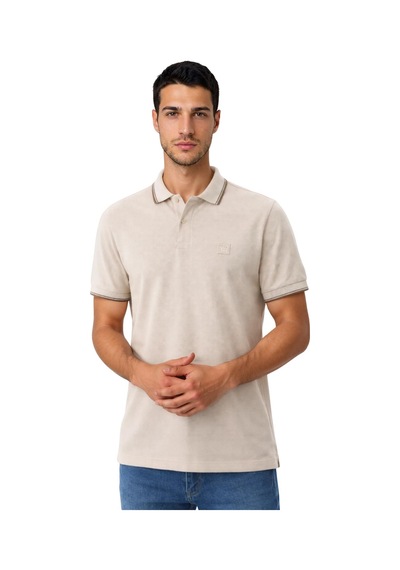 Arma Ar-ma Erkek Polo Yaka Tişört Baskisiz Basic Örme Kumaş Regular Fit %100 Pamuk 30/1 Çift Toplama Penye Pike Y31374357102 Bej-b1