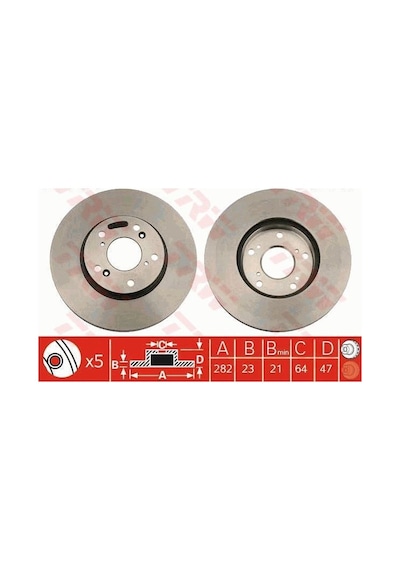 Honda Cr-V Ön Fren Diski Küçük Tip 282 Mm Çap 2002-2006 Trw