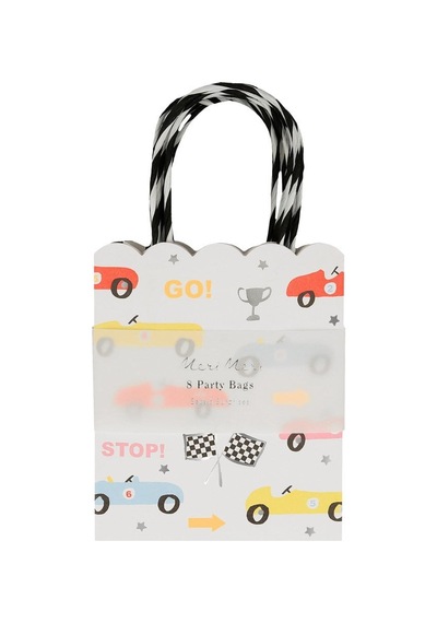 Meri Meri - Race Car Party Bags - Yarış Arabaları Parti Çantaları - 8'li Tüm Yaşlar
